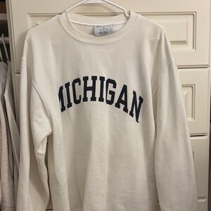 White Champion Michigan Crewneck